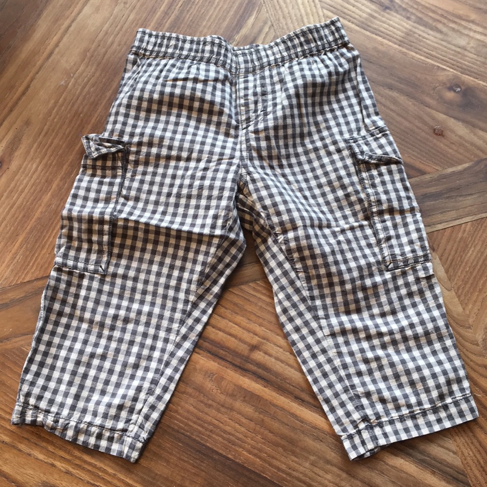 Tea collection black and white check cropped pant